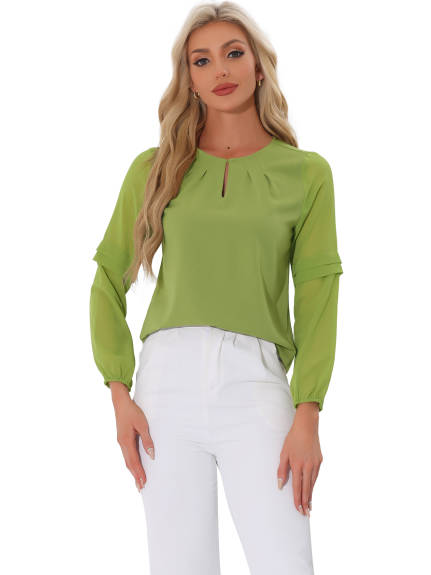 Allegra K- Long Sleeve Work Blouse Pack, White Combo 2