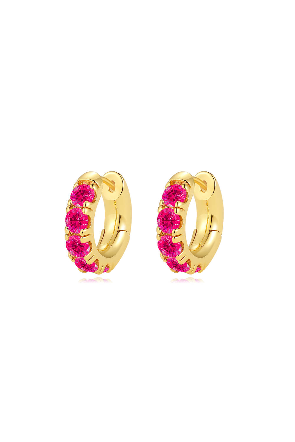 Classicharms-Daniela Gold Huggie Hoop Zirconia Earrings