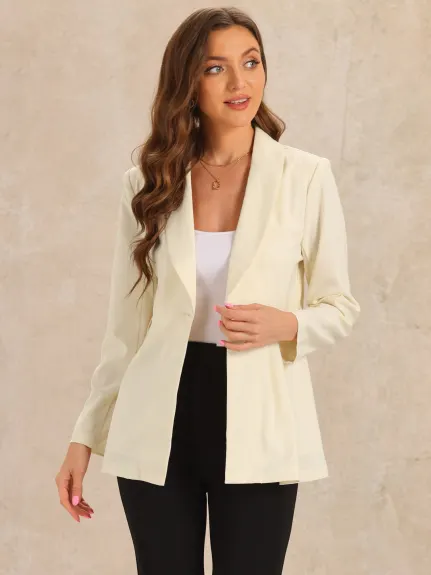 Allegra K - Shawl Collar Tie Waist Blazer