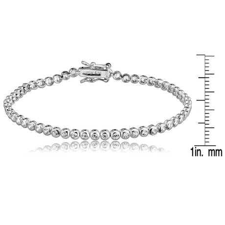 Bracelet rond serti clos avec zircones cubiques colorées de 3 mm