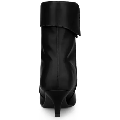 Allegra K - Pointed Toe Side Zip Ankle Boots