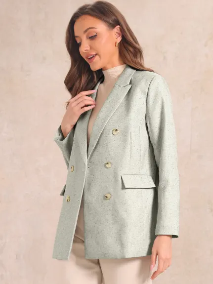 Allegra K- Veste blazer à manches longues et revers boutonné