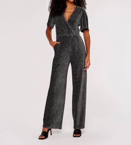 APRICOT - Silver Lurex Jumpsuit