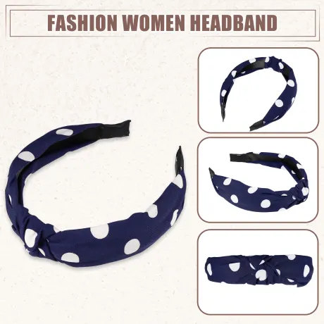 Unique Bargains- Polka Dot Wide Knotted Headband