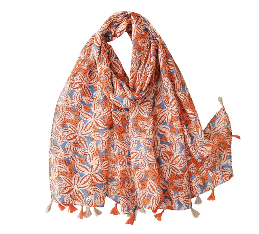 Orange Flower Scarf - Don't AsK