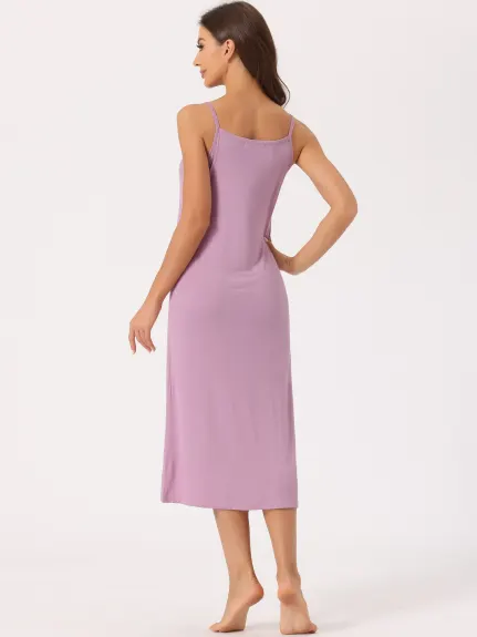 cheibear - Cami Tank Sleeveless Midi Sleepdress