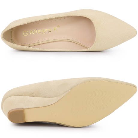 Allegra K - Pointy Toe Slip-on Wedge Heel Pump