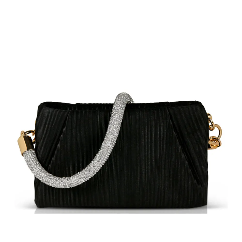 Badgley Mischka Pave Strap Pleated