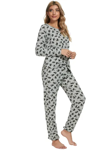 cheibear - Lounge Long Sleeve Nightwear with Pockets