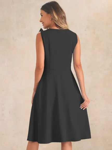 Allegra K - Robe de cocktail évasée formelle sans manches