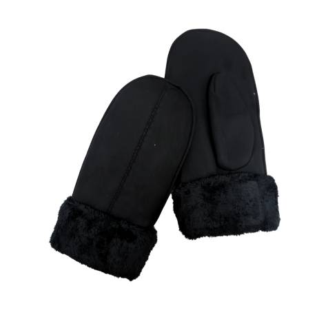 CLUB ROCHELIER LADIES FAUS SUEDE MITTEN WITH SHERPA CUFF