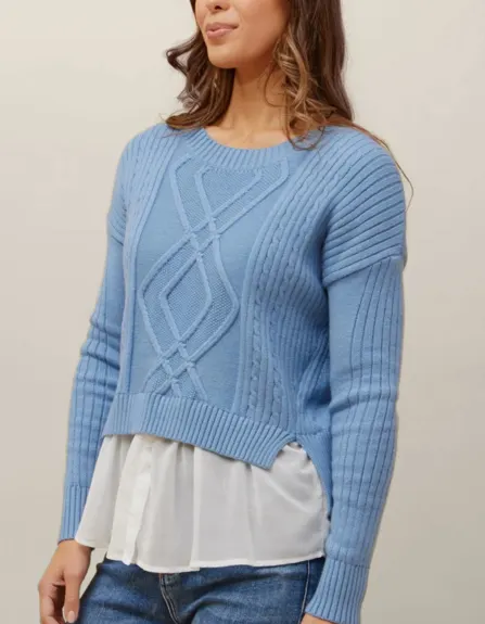 Annick - Ophelia Faux Layered Knit Sweater Shirt Effect