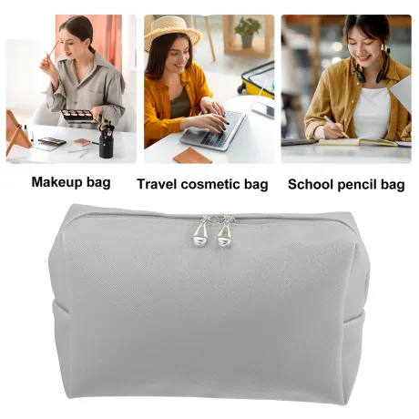 Unique Bargains - Sac de voyage pour maquillage et cosmétiques, étui en cuir PU étanche, grand format