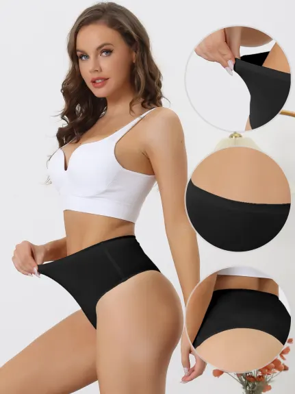 Allegra K- String G-String taille haute, culotte de contrôle du ventre