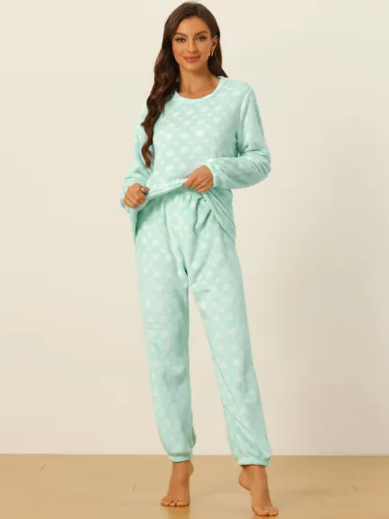 Allegra K- Flannel Pajama Set Long Sleeve Loungewear