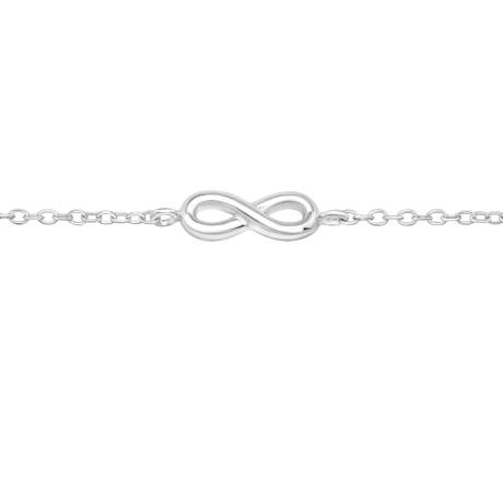 Sterling Silver Dainty Infinity Charm Anklet - Ag Sterling