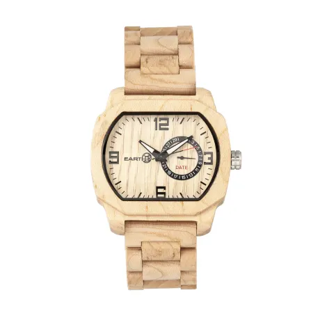 Earth Wood - Montre bracelet écailleuse avec date - Olive