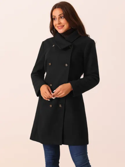 Allegra K - Manteau d'hiver à double boutonnage