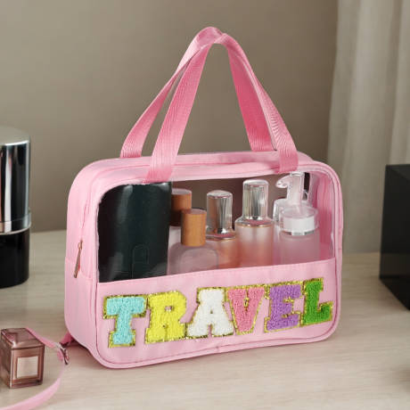 Unique Bargains- Clear PVC Travel Makeup Toiletry Storage Bag Waterproof Tote