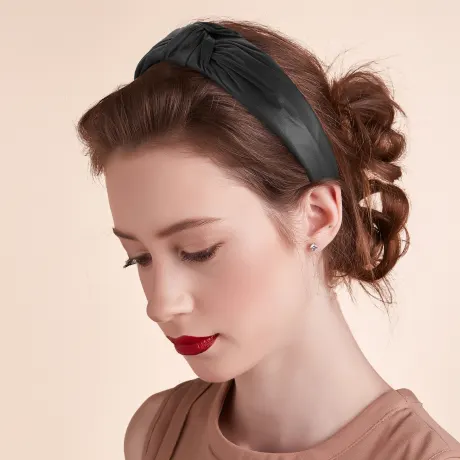 Unique Bargains- Faux Leather Knotted Hairband Headband