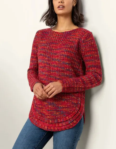 Annick - Elodie Mix Ribbed Knit Mix Sweater