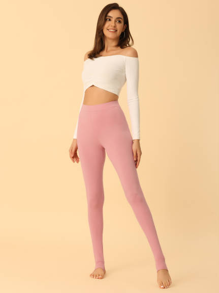 Allegra K - Solid Elastic Yoga Stirrup Leggings Pants