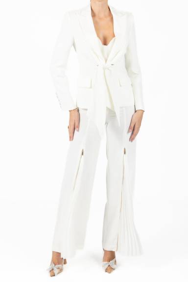 Pantalon plissé blanc Alana