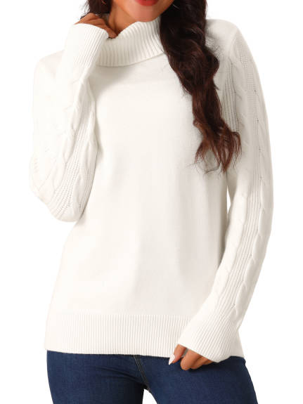 Allegra K - High Neck Casual Pullover Sweater