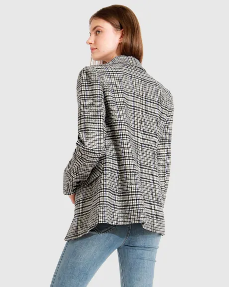 Belle & Bloom Piccadilly Wool Blend Plaid Blazer