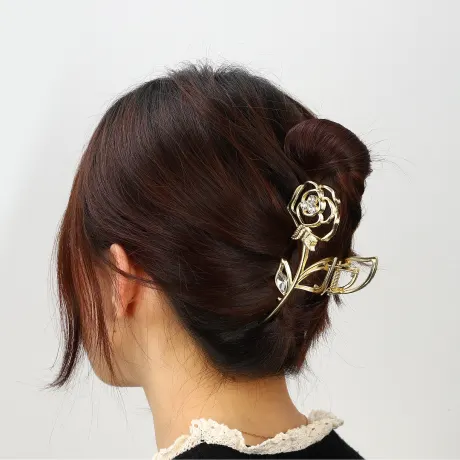 Unique Bargains - Flower Shaped Elegant Metal Hair Claws