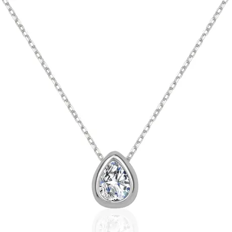 Club Rochelier 5A Cubic Zirconia Teardrop Minimalist Necklace