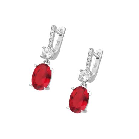 CZ Simulated Diamond Drop Earrings - 925 Sterling Silver - Ag Sterling