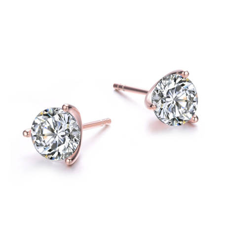 Rachel Glauber Stud Earrings with Colored Martini Prong Cubic Zirconia