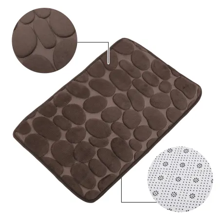 Unique Bargains- Bathroom Rug Mat Cobblestone Pattern