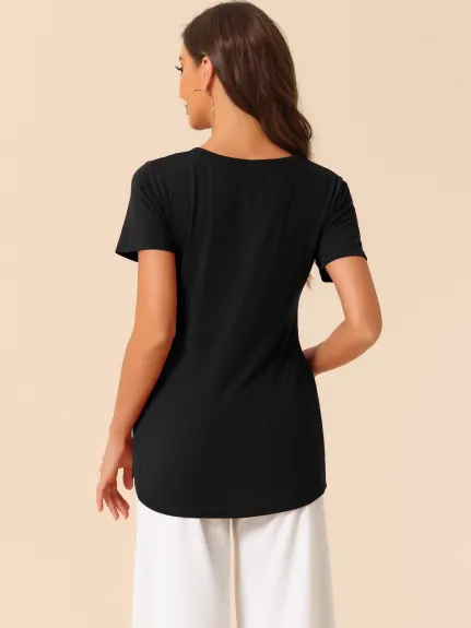 cheibear - Round Neck Casual Sleepwear Top