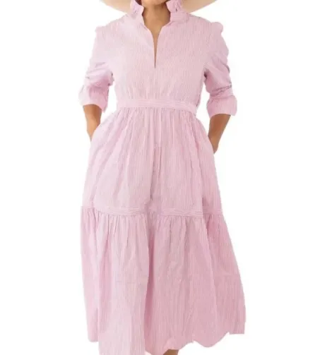 GRETCHEN SCOTT ROBE LONGUE EN FORME DE GOUTTE D'EAU - RAYURES WASH & WEAR