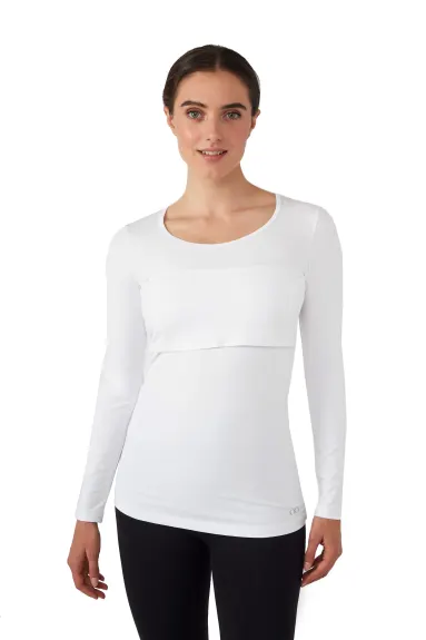 Charlotte Long Sleeves Round Neck Nursing Top - Modern Eternity Maternity