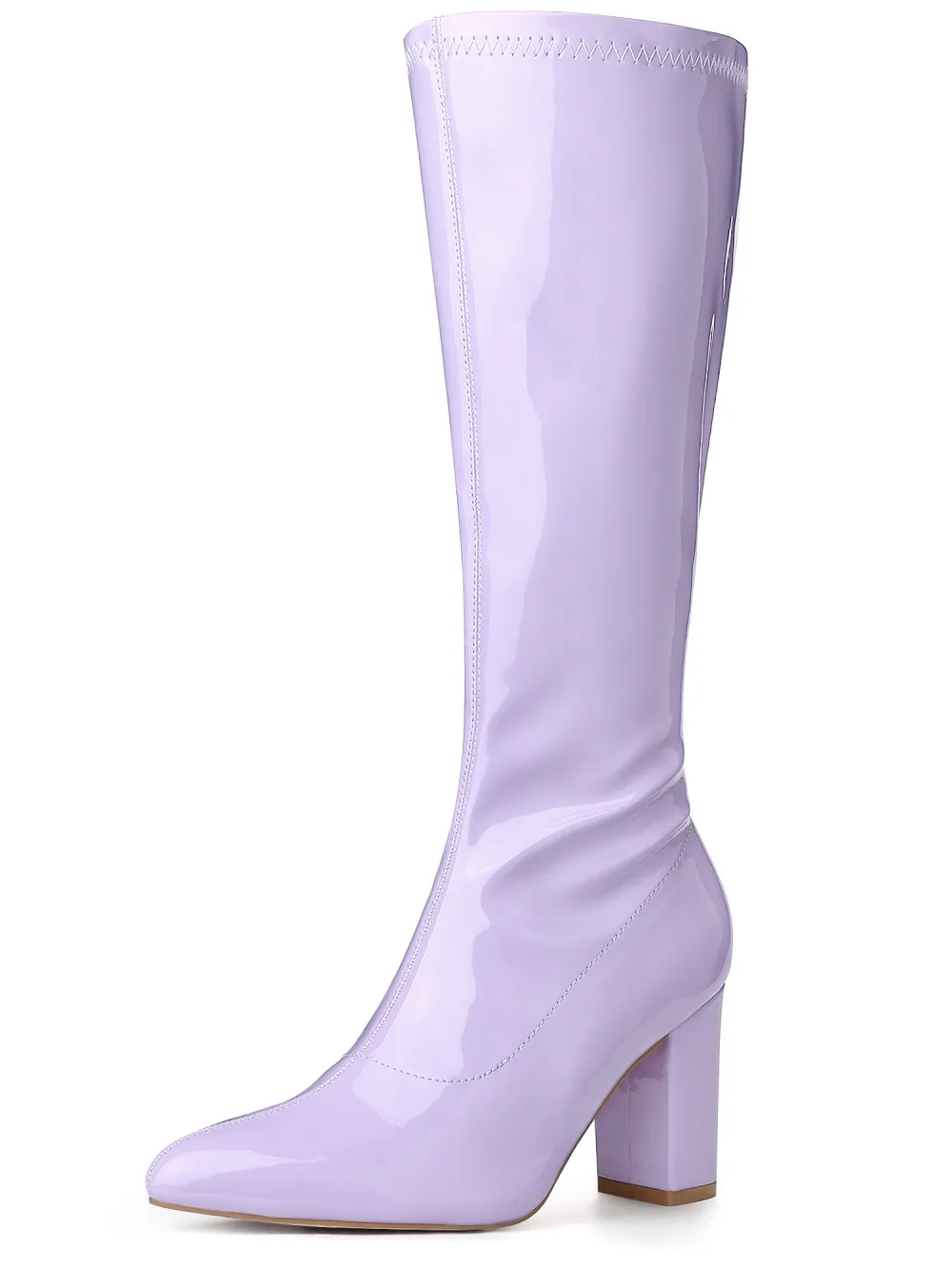 Allegra K - Patent Leather Knee High GoGo Boots