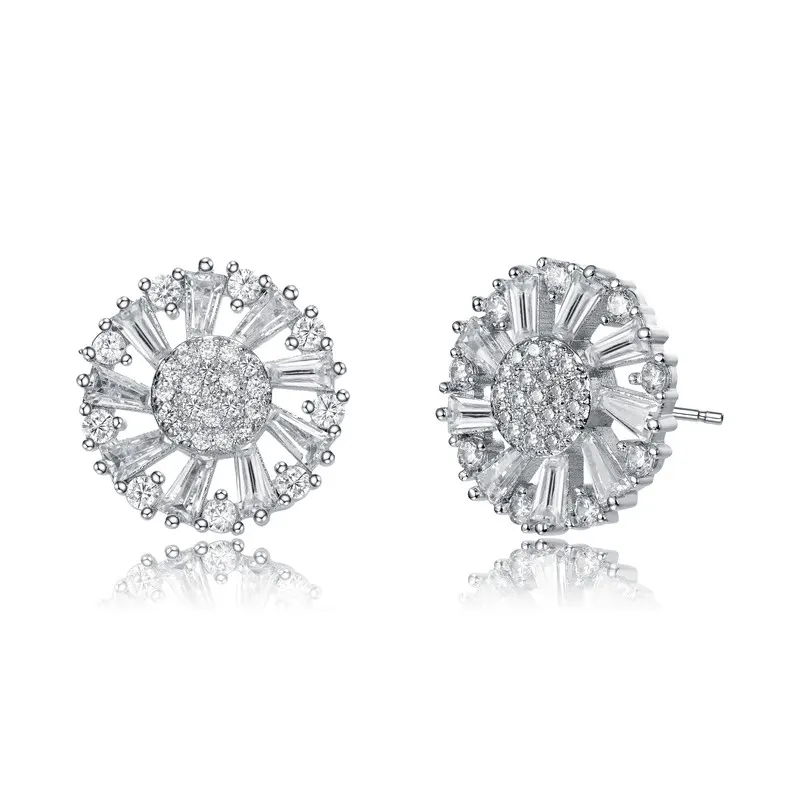 Genevive Boucles d'oreilles à tige en argent sterling avec oxydes de zirconium colorés