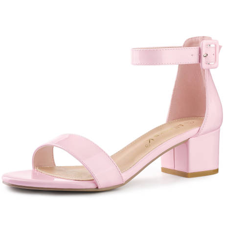 Allegra K - Open Toe Chunky Heel Ankle Strap Sandals