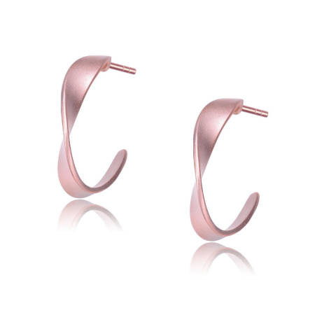 Genevive Sterling Silver Twisted Hoop Earrings