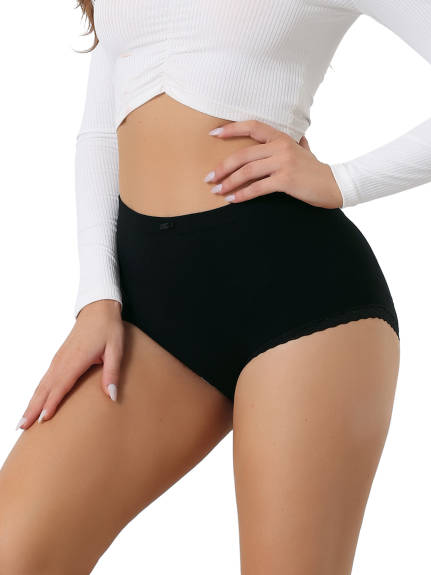 Allegra K- High Waist Stretch Briefs Panties