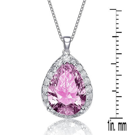 Rachel Glauber Pear-shaped Pendant with Colored Cubic Zirconia