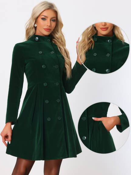 Allegra K- Steampunk Double Breasted Trench Coats