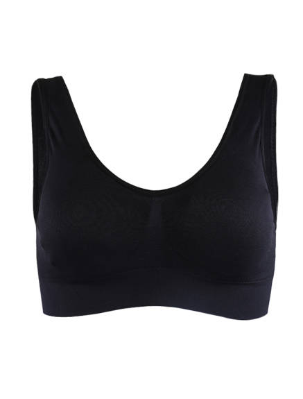 Allegra K- Removable Pads Seamless Wirefree Sleep Vest Top Bra