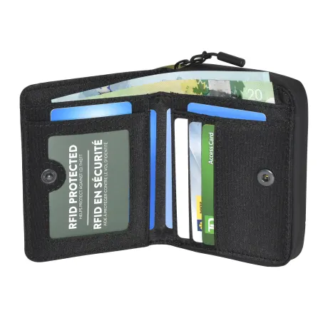 ROOTS Compact Zip Around Snap Wallet