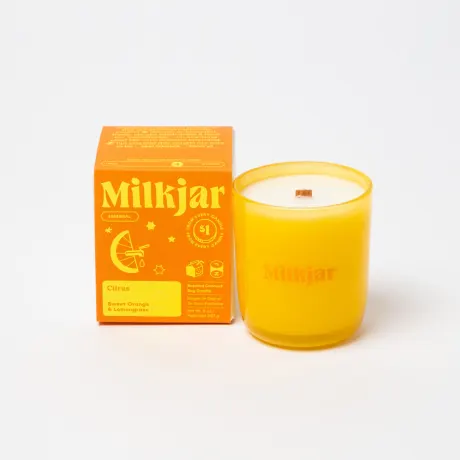 Bougie de Soja et de Coco Milk Jar Citrus | Orange douce & Citronnelle 8oz