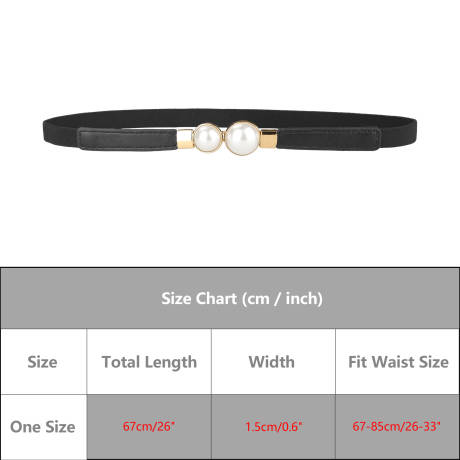 Allegra K- Stretchy Metal Interlock Buckle Elastic Waist Belt