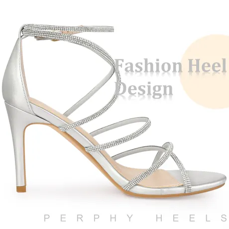 Allegra K- Open Toe Stiletto Heel Strappy Sandals