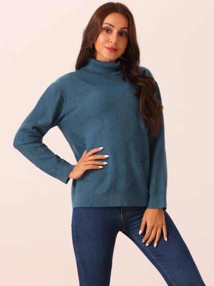 Allegra K -  Basic Knitted Turtleneck Sweater